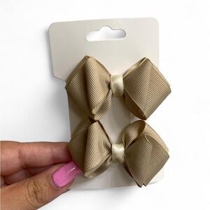 Hand crafted Tan Hair Bows